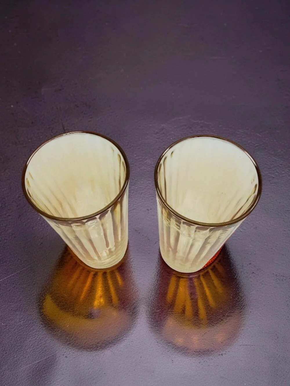 vintage set of 2  jeanette marigold lusterware 12oz drinking glasses